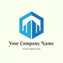 Stylish Blue Geometric Design Representing Company Logo Template