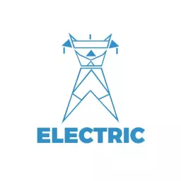 Stylish Blue Geometric Design Representing Electronics Logo Template