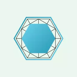 Stylish Blue Geometric Hexagon Design Blank Logo Template