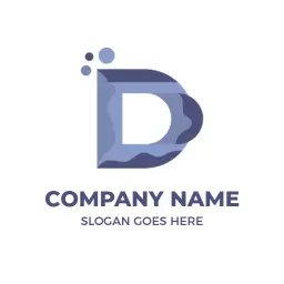Stylish Blue Gradient Design of D Letter Logo Template