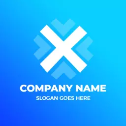 Stylish Blue Gradient Letter X Design for Branding Logo Template