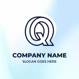 Stylish Blue Gradient Q Letter Design for Brands Logo Template