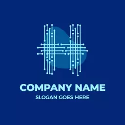 Stylish Blue H Letter Design with Modern Lines Logo Template