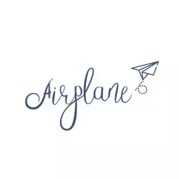 Stylish Blue Handwriting Design for Airplane Enthusiasts Logo Template