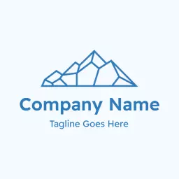 Stylish Blue Ice Mountain Design for Outdoor Adventure Logo Template