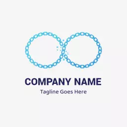 Stylish Blue Infinity Chain Design Symbolizing Unity Logo Template