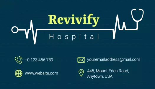 Stylish Blue Laser Cut Hospital Business Card Template