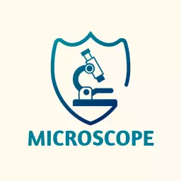 Stylish Blue Microscope Design Representing Science Logo Template