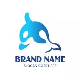 Stylish Blue Ocean Wave Representing Fishing Adventures Logo Template