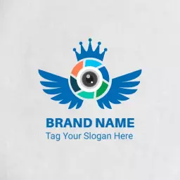 Stylish Blue Photography Logo Featuring Creative Camera Design Logo Template