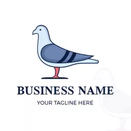 Stylish Blue Pigeon Design for Unique Branding Logo Template