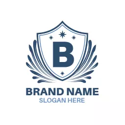 Stylish Blue Shield Design Representing Business Identity Logo Template