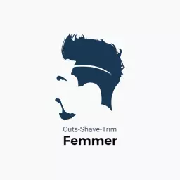 Stylish Blue Silhouette Illustrating Barber Shop Logo Template