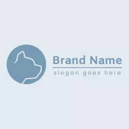 Stylish Blue Silhouette of a Pitbull for Pet Owners Logo Template