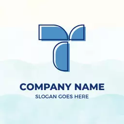 Stylish Blue T Letter Design for Corporate Branding Logo Template