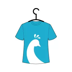 Stylish Blue T-Shirt Featuring Elegant Peacock Design Logo Template