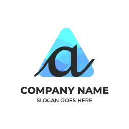 Stylish Blue Triangle Incorporating a Letter Design Logo Template