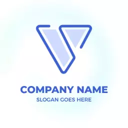 Stylish Blue V Letter Design for Modern Branding Logo Template