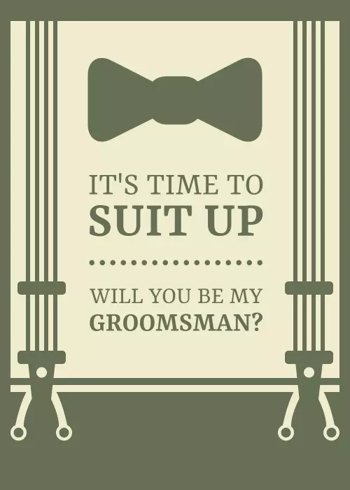 Stylish Bow Tie Proposal Groomsman Invitation Template