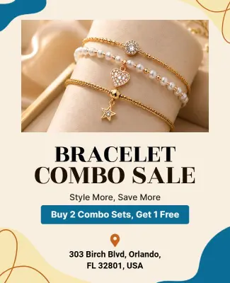 Stylish Bracelet Combo Sale Promotional Poster Template