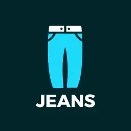 Stylish Bright Blue Jeans Graphic Design Logo Template