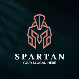 Stylish Bronze Spartan Helmet Design for Modern Branding Logo Template