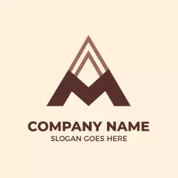 Stylish Brown Abstract Letter Design Creating Corporate Identity Logo Template