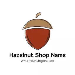 Stylish Brown Acorn Design for Hazelnut Lovers Logo Template