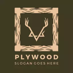 Stylish Brown and Beige Plywood Design Featuring Nature Logo Template