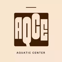 Stylish Brown and Cream Letter Monogram for Aquatic Center Logo Template