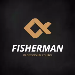 Stylish Brown and Gold Fisherman Logo for Professional Fishing Logo Template