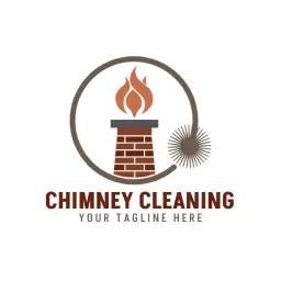Stylish Brown and Orange Chimney Cleaning Service Logo Template