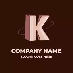 Stylish Brown and Pink K Letter Design for Your Brand Logo Template