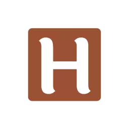 Stylish Brown Block Letter H Representing Alphabet Design Logo Template