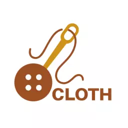 Stylish Brown Button and Needle Design for Clothing Brand Logo Template