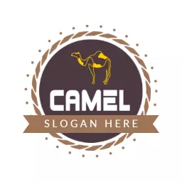 Stylish Brown Circle Featuring a Camel Illustration Logo Template