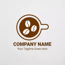 Stylish Brown Coffee Cup Design for Your Café Logo Template