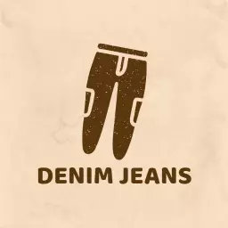 Stylish Brown Denim Design for Modern Jeans Logo Template