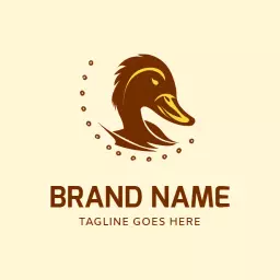Stylish Brown Duck Design with Elegant Detailing Logo Template
