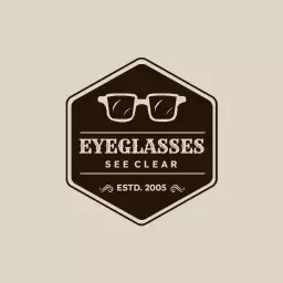 Stylish Brown Eyeglasses Emphasizing Clear Vision Optical Logo Template