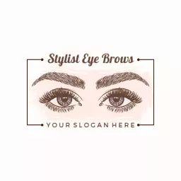 Stylish Brown Eyelash Design Enhancing Beauty Logo Template