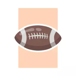 Stylish Brown Football Design on Soft Peach Background Logo Template