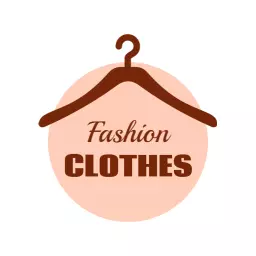 Stylish Brown Hanger with Elegant Fashion Clothes Logo Template