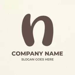 Stylish Brown Letter N Design Representing Identity Logo Template