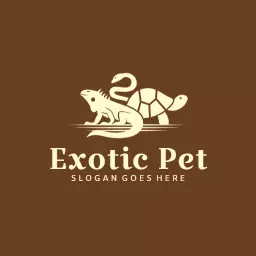 Stylish Brown Logo Displaying Diverse Exotic Pet Species Logo Template