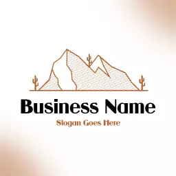 Stylish Brown Mountain Landscape Highlighting Desert Themes Logo Template