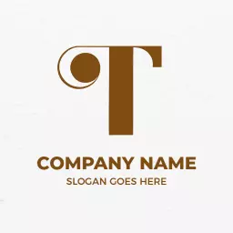 Stylish Brown T Letter Design for Modern Branding Logo Template