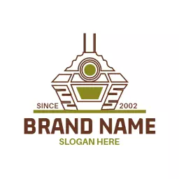 Stylish Brown Tank Design Highlighting Military Strength Logo Template