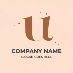 Stylish Brown U Letter Design with Elegant Touch Logo Template