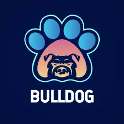 Stylish Bulldog Paw Design with Vibrant Gradient Colors Logo Template